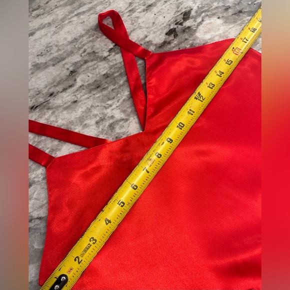 Gracie Bishop Red satin chemise nightgown Sz M - Picture 4 of 6